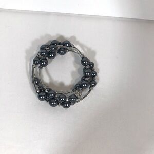 Simulated Gray Pearls Stackable Wrap Bracelets for women.